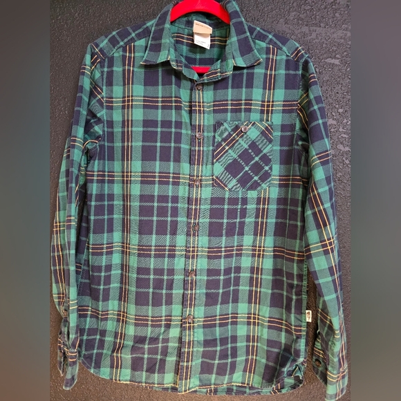 The North Face Button Shirt Long Sleeve Plaid Green MEN'S SIZE Medium 1 Pocket - Picture 4 of 10